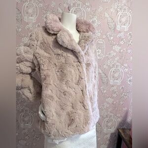 NWOT Pale pink  softest faux fur jacket.